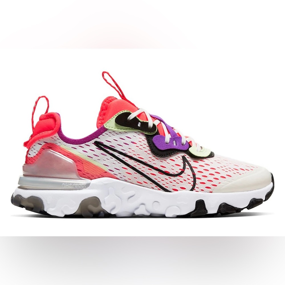 Nike React Vision Barely Volt Crimson Size 6.5Y!